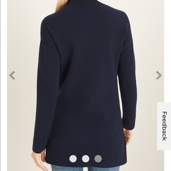 Chico’s Milano-Stitch Mock-Neck Pullover Sweater classic navy. (0) - Picture 3 of 12